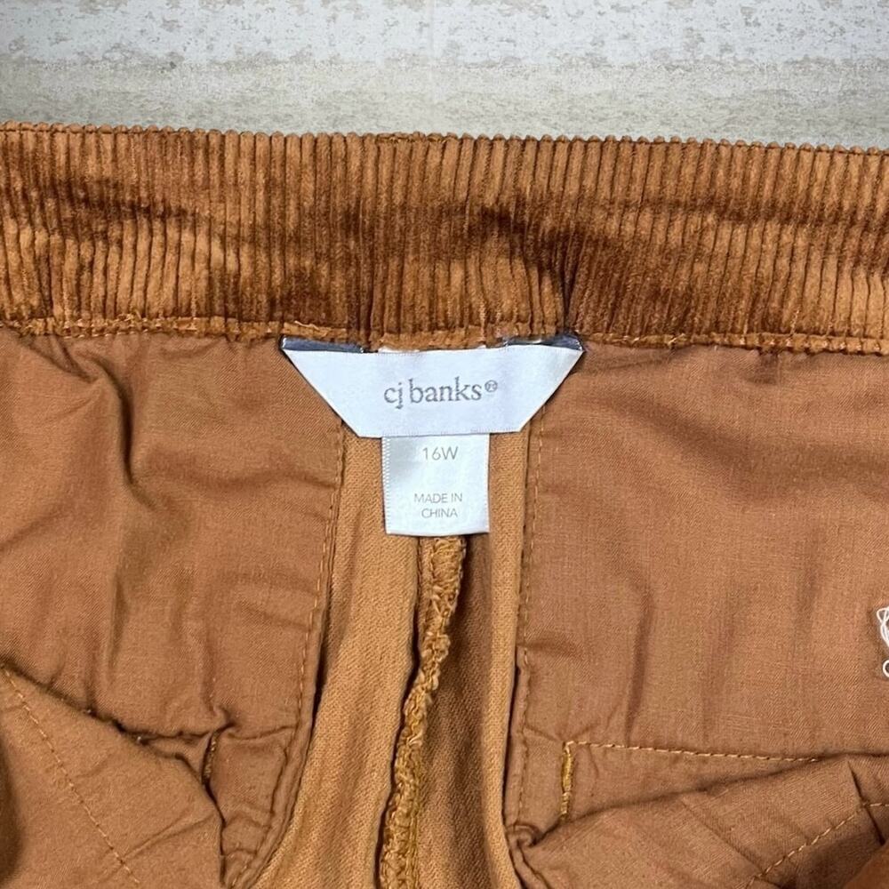 Vintage Y2K CJ Banks Corduroy Pants 36x30 Flared Caramel Tan Flat Front Trousers - Picture 4 of 4